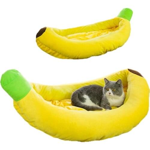 Dog Bed Banana Cute Soft Pet Bed for Dogs Cats Beds Sofa Warm Nest Creative Detachable Cats House All Seasons Suit