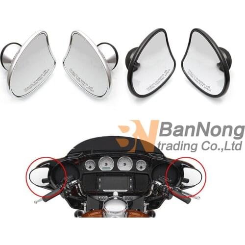 10MM Motorcycle Rearview Rear View Side Mirrors For Harley Davidson CVO Electra Glide Street Glide Tri Glide Ultra Limited 14-18