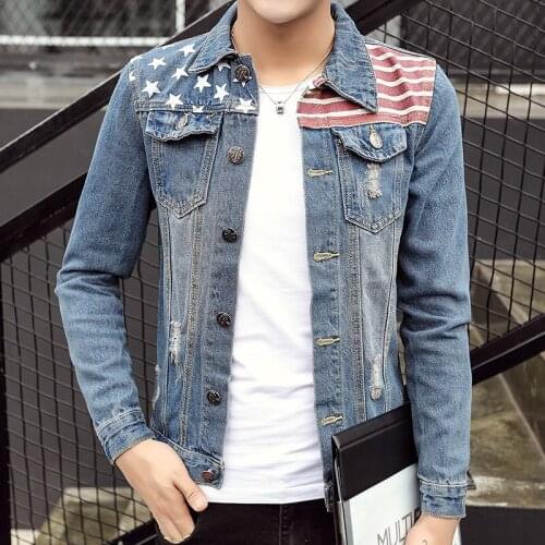 Mens Jeans Slim Fit MENS Jacket Jeans Coat 2021 Ins Tide Brand Hepburn Popular Tooling Retro Mens Denim Jacket Mens Coat