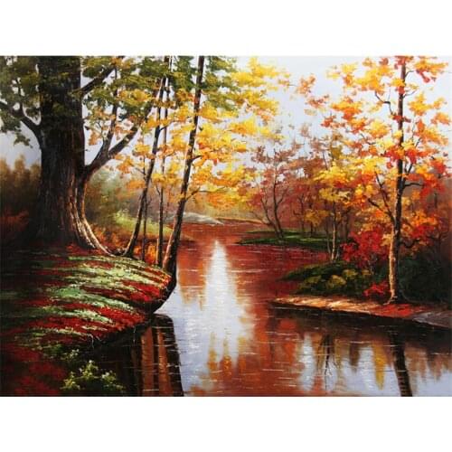 DIY Digital Painting By Numbers Package The red swamp oil painting mural Kits Coloring Wall Art Picture Gift frameless