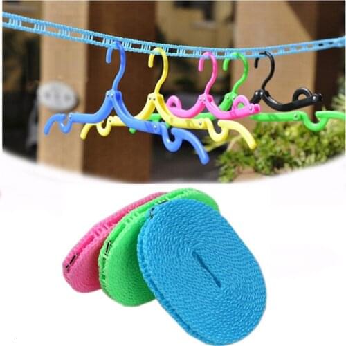 Random color 3 meters Non-slip clothesline fence type clothesline drying rope drying rope travel clothesline