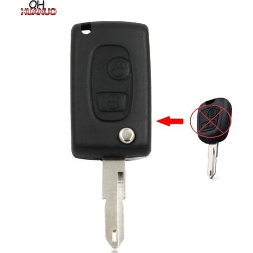 Fits For Peugeot 2 Button 206 307 407 Convert to New Remote Flip Key Fob Folding Key Case Housing Cover Keyless Entry