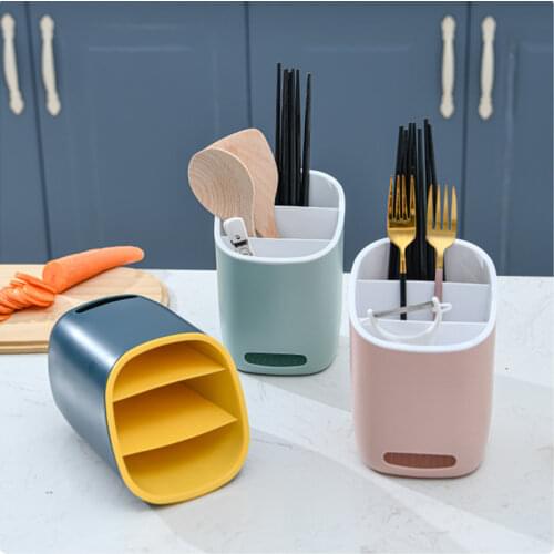 Kitchen Cutlery Drain Holder Multi-function Spoon Fork Chopstick Storage Box Three Layer Tableware Organizer Rack Kitchen Tool