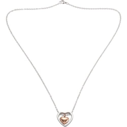 Double Heart Rose Gold Cremation Urn Necklace Pendant Funnel Fill Kit Keepsake Memorial Ashes