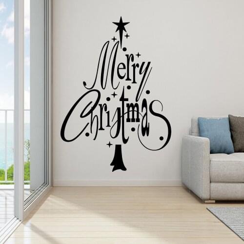 Merry Christmas Tree Wall sticker for christmas home decoration waterproof animals glass door stickers vinyl decals ov249