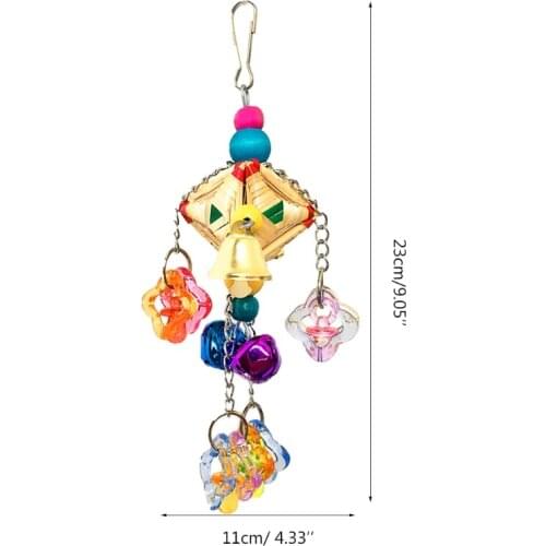 Birds Parrot Chewing Toy Hanging Cage Toys with Hanging Bell for Parakeet Conure