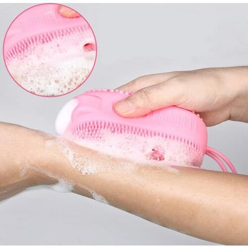 Silicone Body Scrubber Shower Exfoliating Scrub Brush Massager Skin Clean Brush New