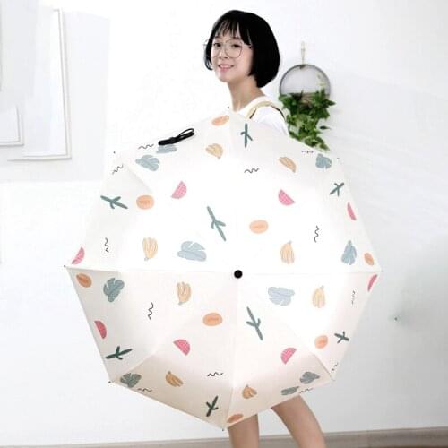 MLGB Womens Sunshade Small Fresh Sun and Rain Dual-Use Sunscreen and Anti-Ultraviolet Folding Portable Sun Umbrella