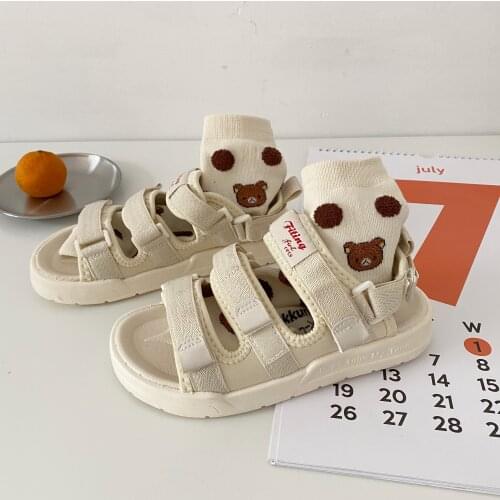 All-match large size womens shoes 2021 summer new fashion trend Velcro casual sports sandals comfortable beach shoes