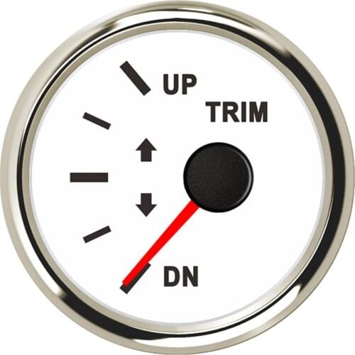 Universal 2" 52mm Boat Trim Gauge Outboard Engine Marine TRIM METER 12V 24V with Red Backlight