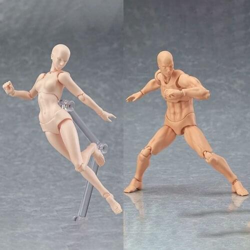 In Stock 14.5cm PVC Nude Muscular Body Youth 2.0 Type Body and Girl Body Model PVC Movable Action Figure Toys