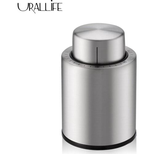 Urallife Mini Stainless Steel Vacuum Red Wine Bottle Stopper Sealed Storage Vacuum Wine Cap Sealer With Date Marker Wine Corks