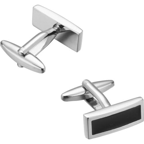 High quality mens wedding Cufflinks The silvery strip of black enamel Cufflinks 5 pairs of packaging for sale