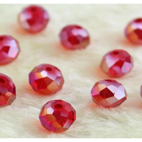 100PCS 8MM Austria Crystal Bead Rondelle Loose Faceted Glass Beads Spacers Beads for Bracelet Jewelry Making