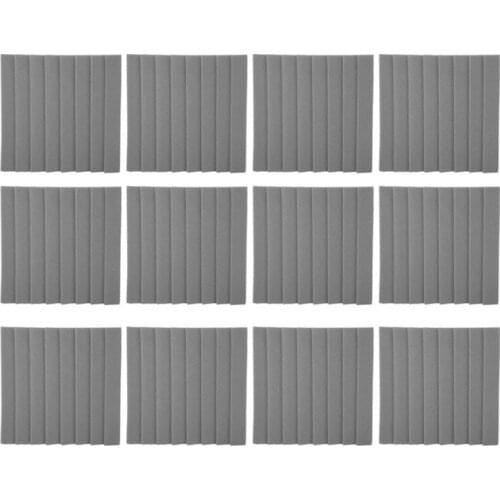 12 Pcs Acoustic Acoustic Absorption Panels 8 Triple-Cornered Grooves Acoustic Foam Sound Proof Material