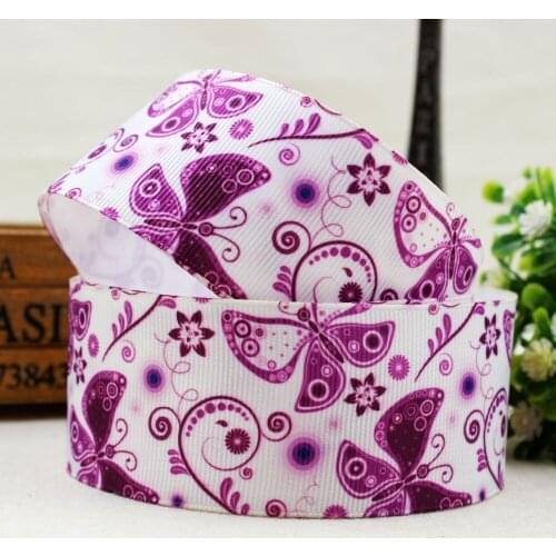 15062722 ,10 yards width 38mm Purple Butterfly Series Printed grosgrain ribbon, DIY handmade Hair accessories Material