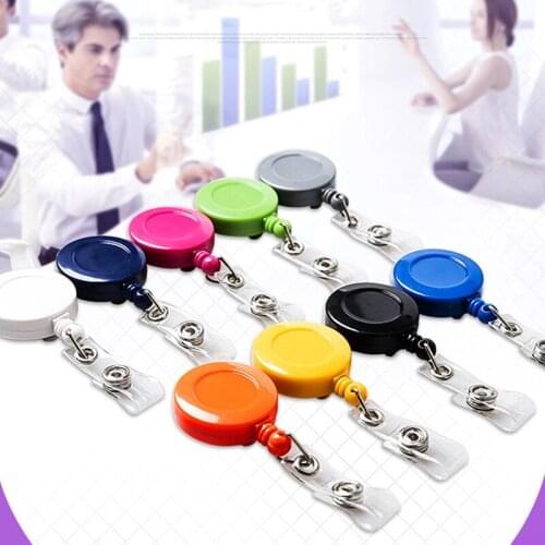 2020 Multicolor Retractable Pull Keychain Badge Reel ID Lanyard Name Tag Card Holder Reels Belt Key Ring Chain Clips