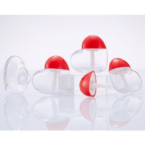 5ml Empty Clear Lip Gloss Tube heart shaped Plastic Lip Gloss Container Lovely Cartoon Cosmetic Packaging Containers 50pcs/Lot