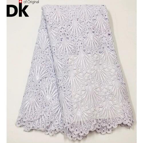 5Yards African Voile Lace Fabric High Quality Lace Punch Embroidery Dry Cotton Lace Fabric Swiss Voile Lace With Stones For Sew