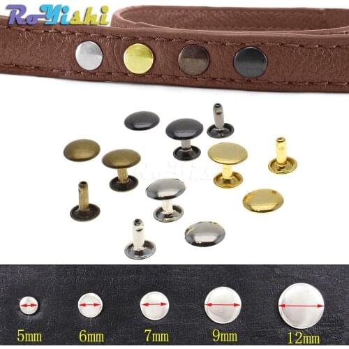 500pcs/set Metal Double Cap Rivets Stud Rivets Collision Nail Metal Spike Leather Craft Repair 4 Colors