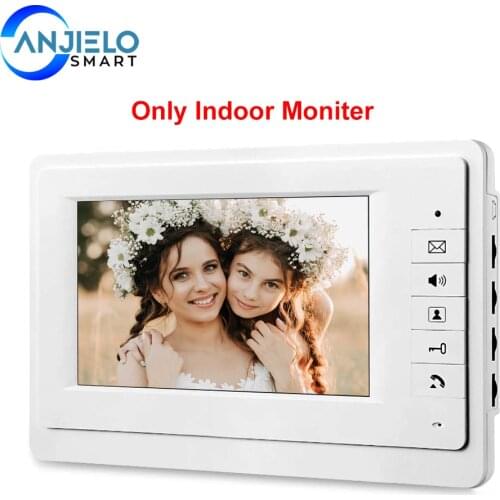 7 inch Wired Video Door Phone Intercom Indoor Monitor TFT-LCD Color Screen Two-way Audio Control Unlock for Home Security