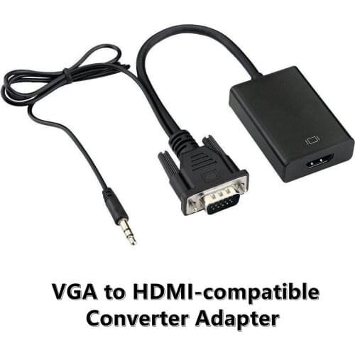 1080P VGA to HDMI-compatible Converter Adapter Cable for PC laptop to HDTV Projector with Audio Output VGA Full HD Adapter