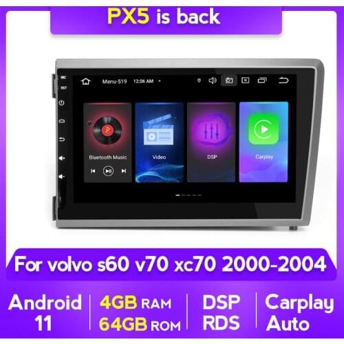 Android 11 4G LTE DSP Car Multimedia Radio Player For Volvo S60 GPS Navi Carplay Auto Car IPS BT DVD 2 Din