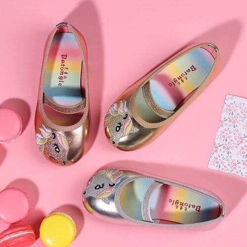 Toddler Girls Gold Birthday Shoes Kids Ballet Dancing Shoes for Spring Glitter Party Shoes Princess Leather Shoes With Strap