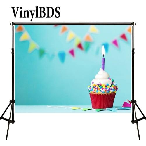 VinylBDS Photo Background Newborn Blue Photos Baby Birthday Cake Background Mini Baby Seamless Photo For Children Photo Shoot