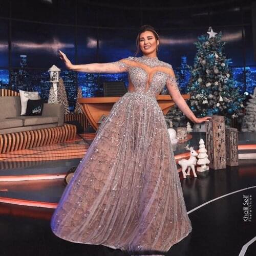 Glitter Beaded Wedding Dresses Long Sleeves Sexy Ball Gown Sheer See Through Plus Size Bridal Gowns Custom Made Arabic Dress