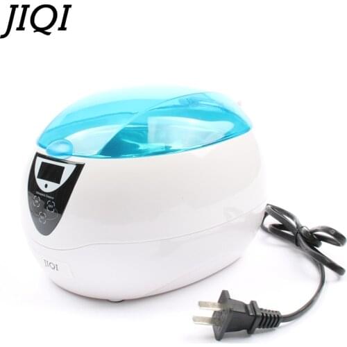 JIQI Household ultrasonic cleaner 50W 750mL Ultrasonic wave cleaner Cleaning machine Stainless steel liner With 3 accessories