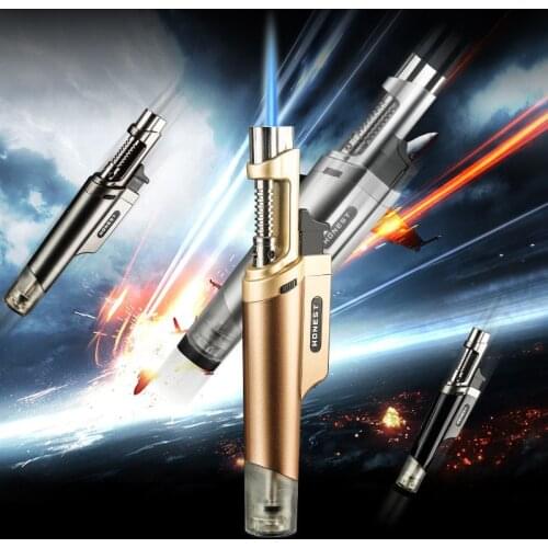 Honest Windproof Lighter Portable Creative Gas Lighter Visible Small Welding Torch Cigar Lighter Outdoor Barbecue Lighter