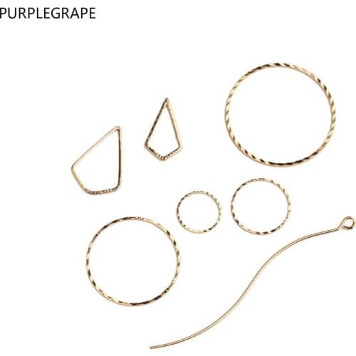 DIY Earrings Jewelry Accessories Copper Plated 18k Gold Minimalist Note Water Drop Necklace Material Pendant 6pcs