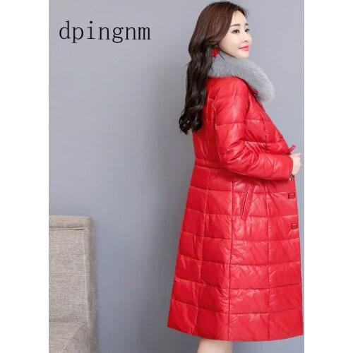 Dpingnm Natural Sheep Shearling Fur Coats 2021 Long Warm Womens Fur Coat Female Winter Jacket Women Real Wool Overcoat WYQ919
