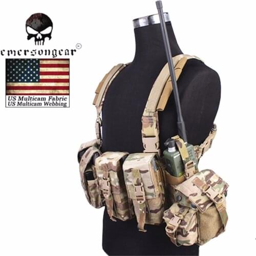 Emersongear LBT 1961A-R Chest Rig Tactical Vest Airsoft Combat Gear USA Nylon Cordura EM2977 Multicam Black Khaki