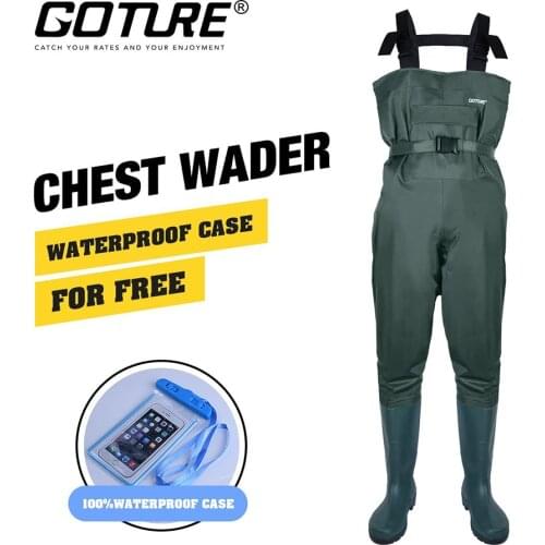 Goture New Arrival Waterproof Fishing Waders Fly Fishing Breathable Wader with Shoes Euro Size #43 #44 #45 #46 Men Clothes