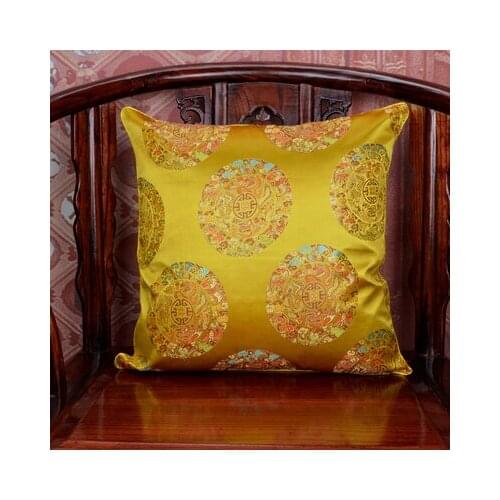 Classical Chinese Style Flower Fish Cushion Cover Simplicy Han and Tang Dynasty Style Bamboo Chinese Characters Pillowcase