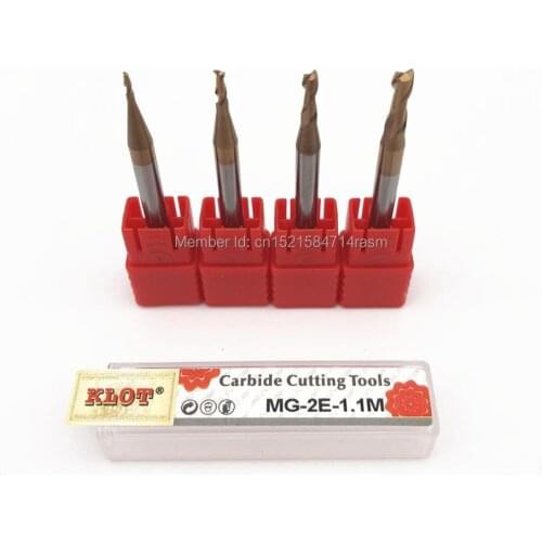 KLOT HRC60 Ultra Hard TiCN Coated Solid Carbide End Mill 2.1 2.2 2.3 2.4 2.5 2.6 2.7 2.8 2.9 3mm 2-Flute CNC Milling Cutter