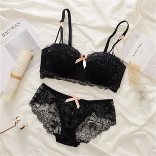 Puberty Girl Lace Bra Set Adjustable Comfortable Girl trainning Bra +Panties Set Push Up Young Girls lingerie Set Kids Clothing