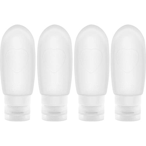 4ps Leakproof Silicone Refillable Travel Containers,Squeezable Travel Tube Cosmetic Toiletry Containers for Shampoo Lotion Soap