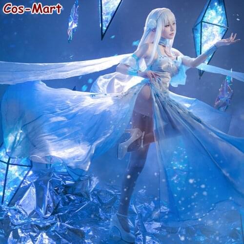 Anime Re:Life In A Different World From Zero Emilia Cosplay Costume Ice Crystals Formal Dress Activity Party Role Play Clothing