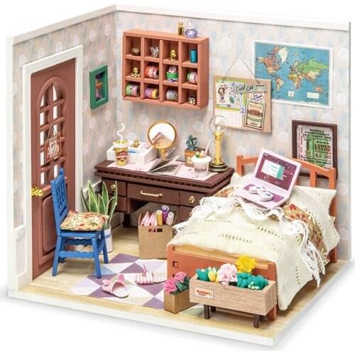 DIY Dollhouse Wooden Miniature House Handmade Toys For Birthday Gift Annes Bedroom Doll House Children Adult Drop Shipping