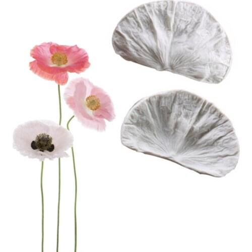 Poppy Petals Silicone Molds Fondant Cakes Decor Tools Silicone Molds Sugarcraft Chocolate Baking Tools For Cakes Gumpaste Form