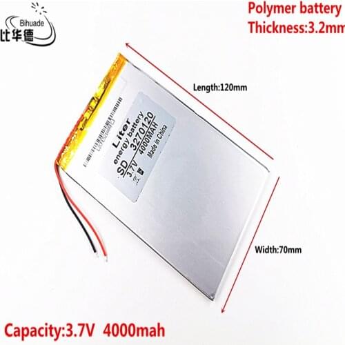 Liter energy battery 3.7V,4000mAH 3270120 (polymer lithium ion battery) Li-ion battery for tablet pc 7 inch 8 inch 9inch