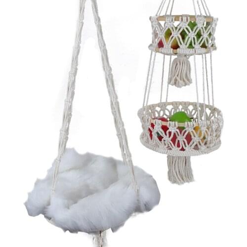 IIns Hand-woven Cat Litter Cat Basket Swing Net Red Pet Cat Bed Cat Litter Net Pocket Hammock