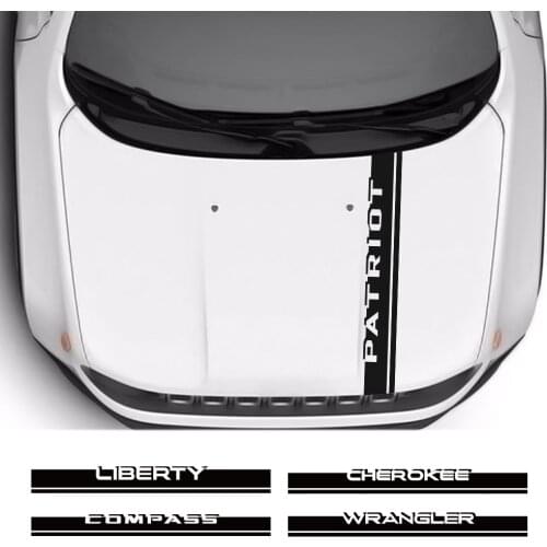Auto Hood Trim Stickers For Jeep Renegade Wrangler JK Rubicon Cherokee Patriot Trail Hawk Compass Car Engine Bonnet Accessories