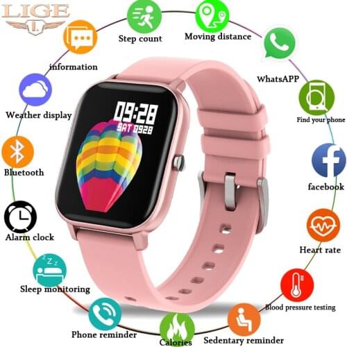 LIGE 2020 New Fashion Watch Women Fitness Tracker IPX7 Waterproof For Android ios LED Full Touch Screen Luxury Sports Watch Men