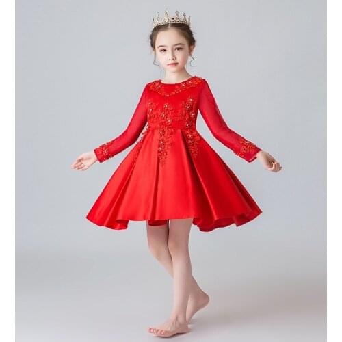 2020 Christmas And Halloween New Girls Wedding Dress Skirt Large Children Princess Dress Autumn And Winter Kids Dress Vestidos