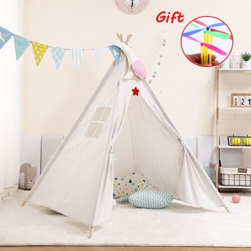 1.35m Large Childrens Tent Wigwam Portable Indian Kids Tent Tipi Indoor Baby Playhouse Foldable House Teepee Little Decor Room