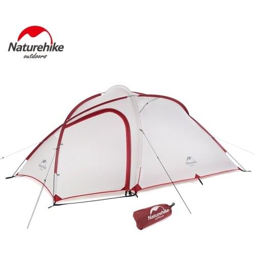 Naturehike UPGRADE Hiby Family Tent 20D Silicone Fabric Waterproof Double-Layer 3 Person 4 Season camping tent one room one hall